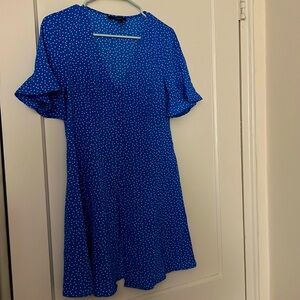 forever 21 blue polka dot dress size: M